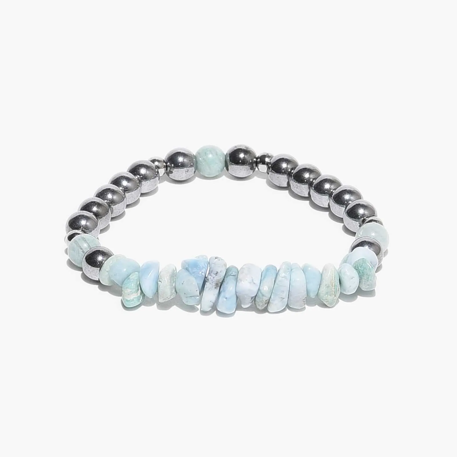 Браслет из ларимара, гематита и амазонита